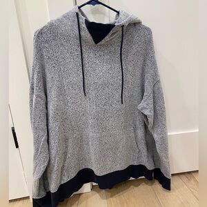 Express Heathered Gray and Navy Hoodie